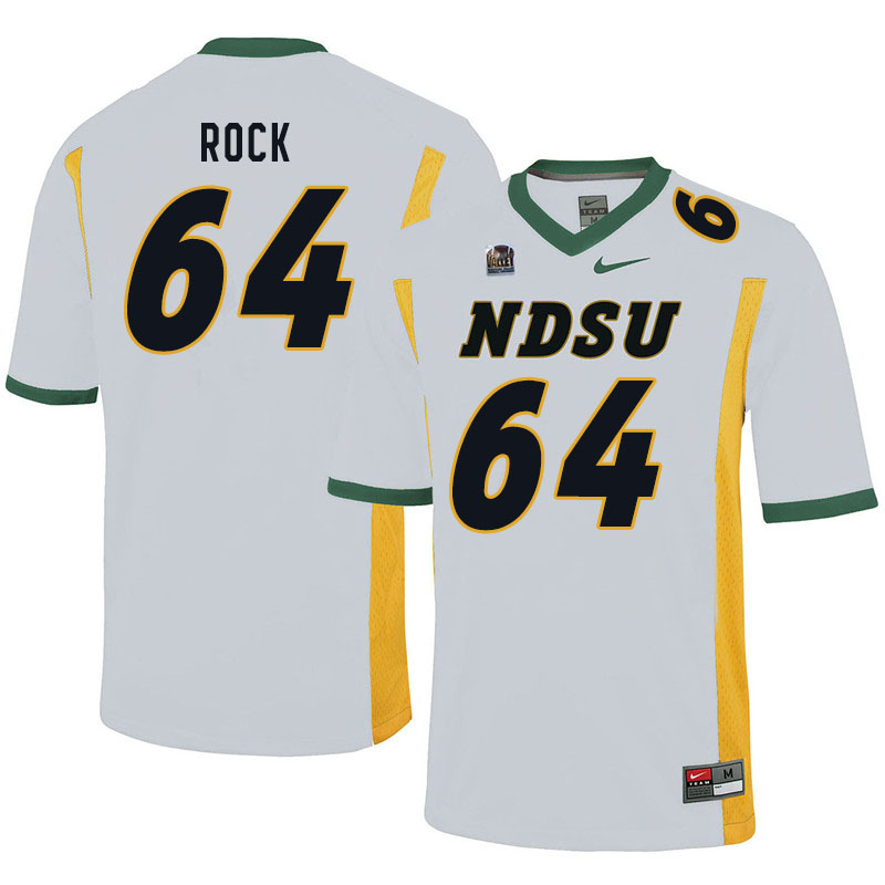 Men #64 Jake Rock North Dakota State Bison College Football Jerseys Sale-White